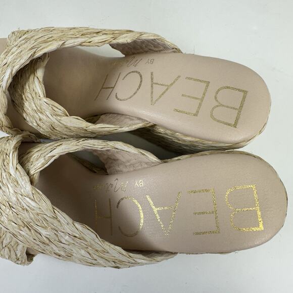 Beach by Matisse Tan Bondi‎ Wedge Heel Woven Raffia Sandal Slip On Shoe Size 8 M - Picture 8 of 9